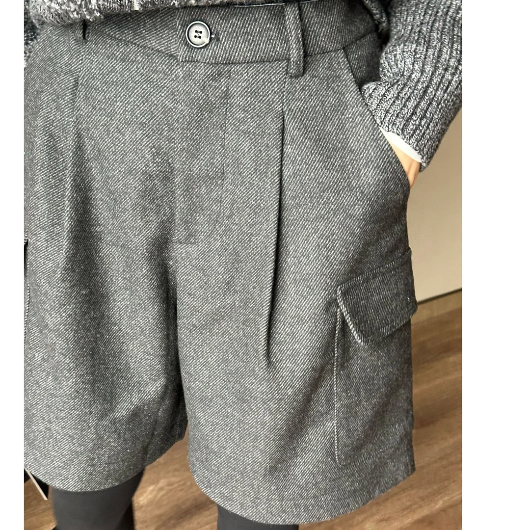 LYXZ x 大小与【XXXX】秋冬新款遮肚藏肉显瘦毛呢西装短裤74535