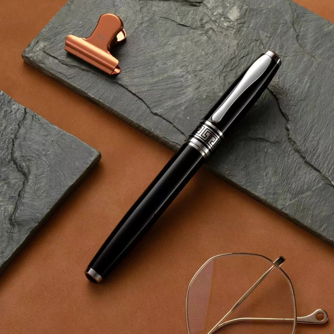 【黑蓝钢笔】重手感宝石蓝亮黑商务练字签字钢笔书法舒适学生金属笔