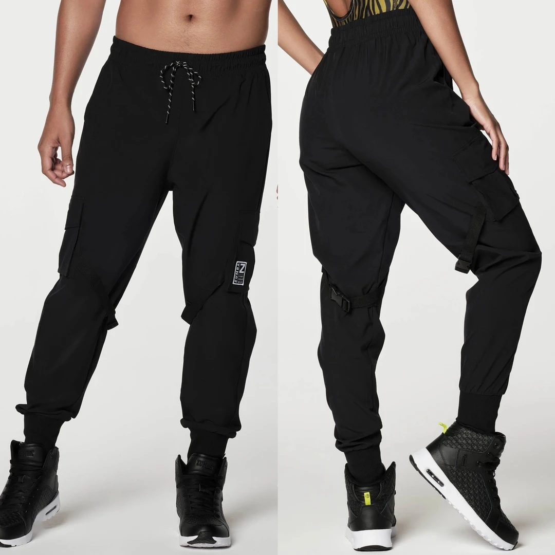 尊巴106直播间同款运动薄款速干工装长裤子男款女款Zumba黑色