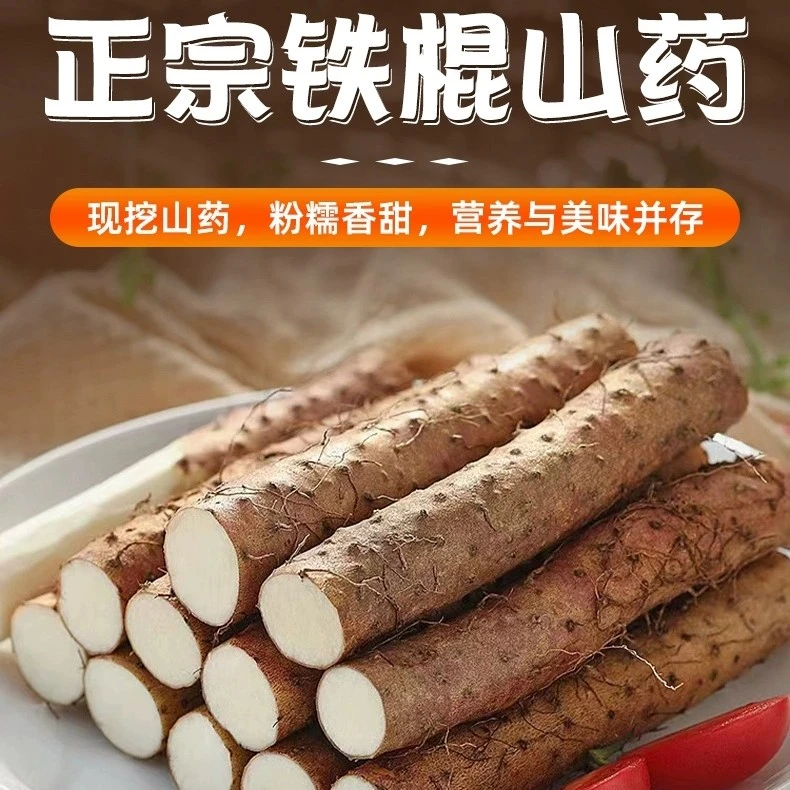 河北蠡县五哥新鲜铁棍山药5斤铁杆淮山药粉糯香甜产地直发营养