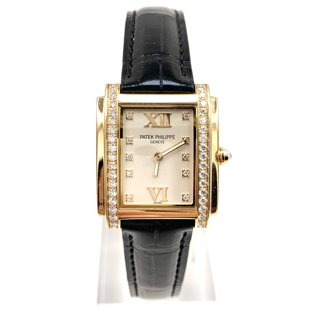 99新 Patek Philippe/百达翡丽 原镶钻/石英/表径25mm/女表