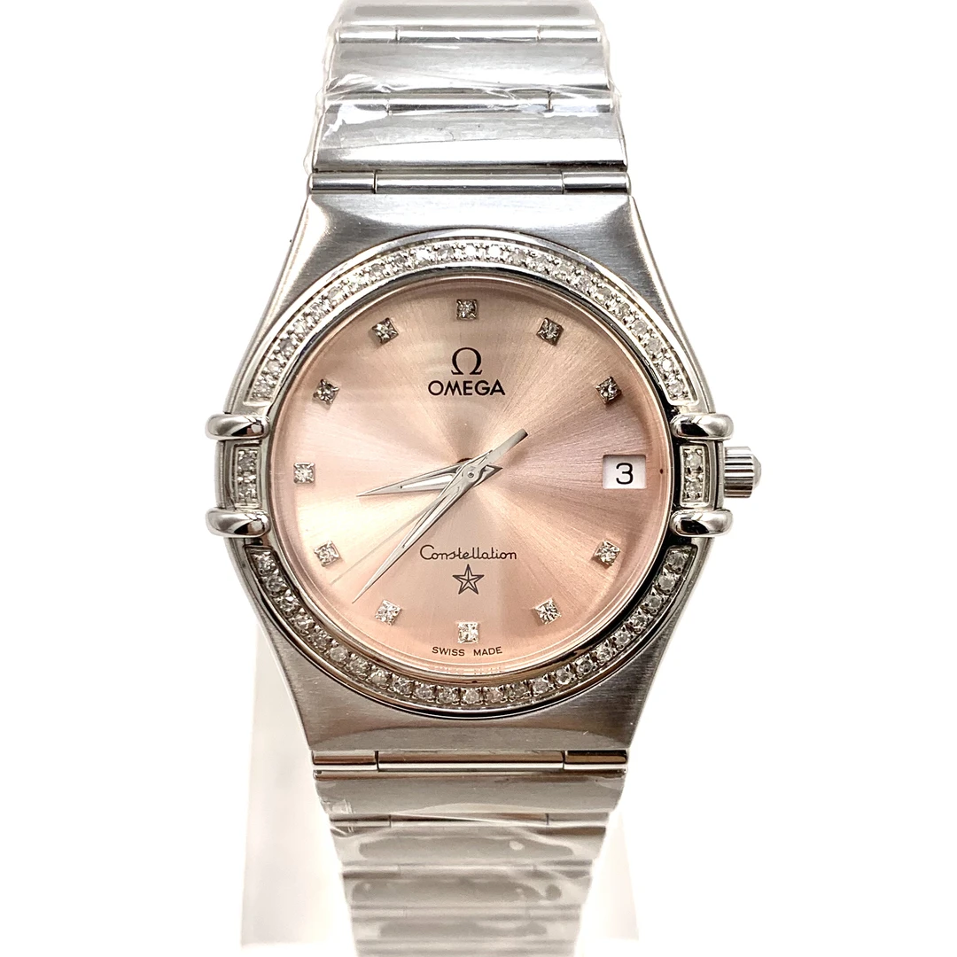 99新 Omega/欧米茄 星座/精钢/粉盘/石英/表径33mm/女表