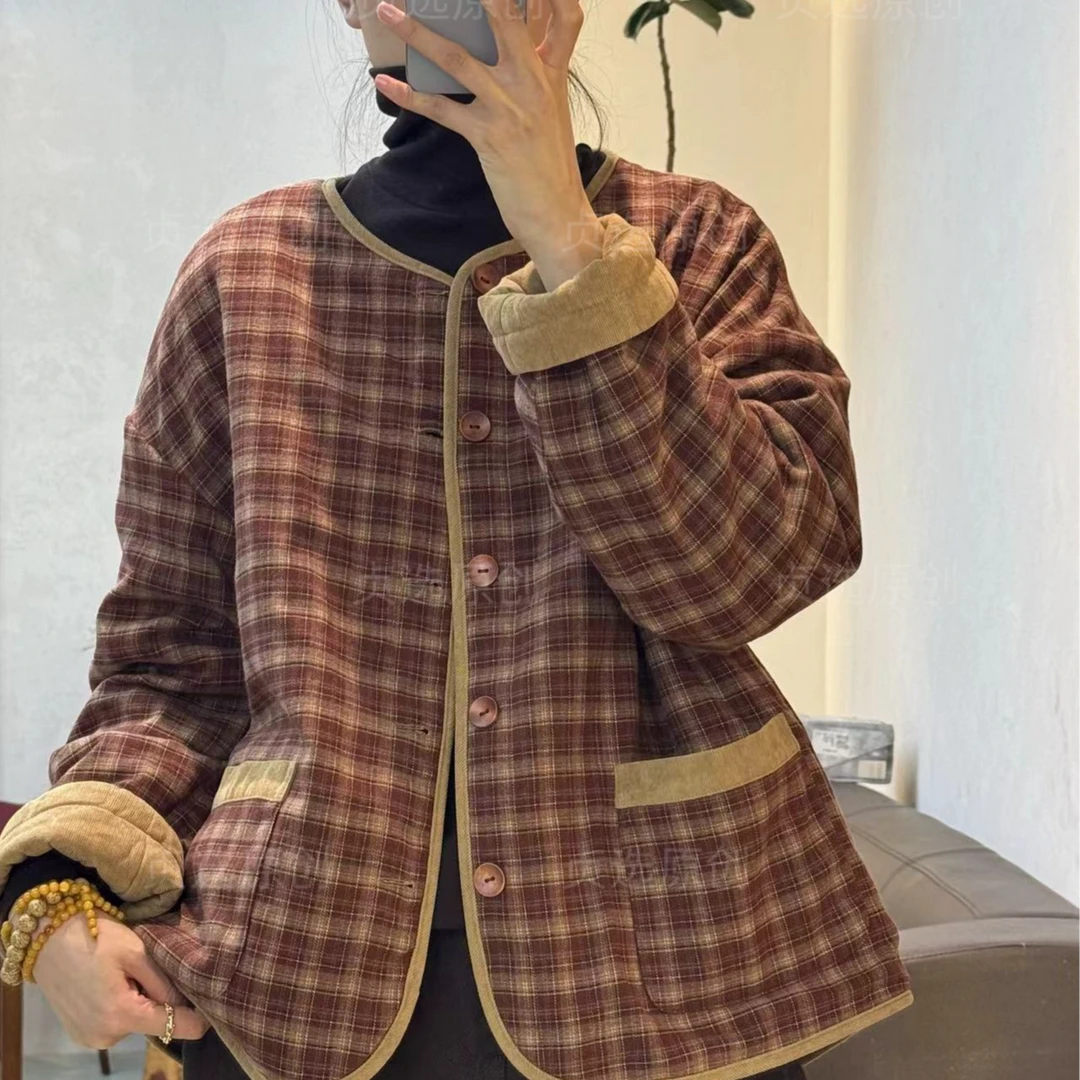 7993-格子两面穿棉衣/棉服