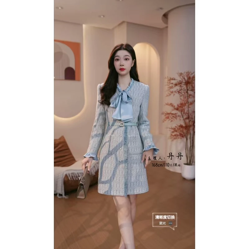 【蒂妮佳】1885品牌秋冬新款加厚长袖女装气质显瘦连衣裙