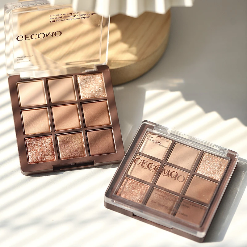 格蒙九色巧克力眼影盘细腻哑光珠光亮片卧蚕提亮大地色眼影橘棕盘