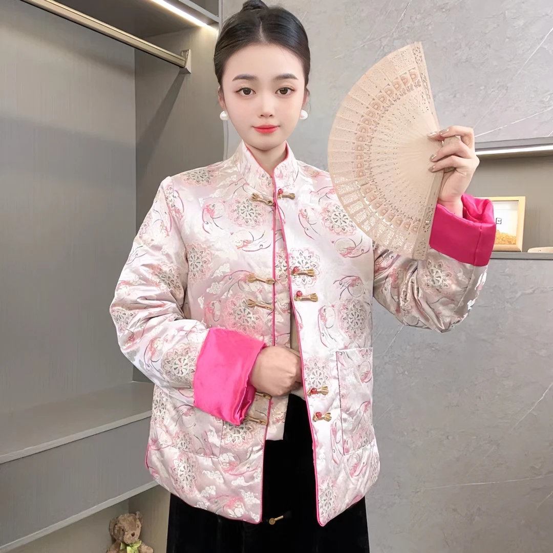 忆江南 吉祥如意 新中式国风气质时尚百搭宽松上衣夹棉外套女