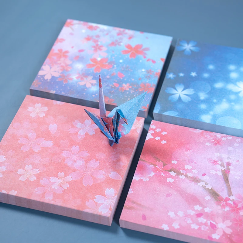 9.5厘米398张正方形双面印花樱花儿童手工折纸彩色折叠卡纸剪纸