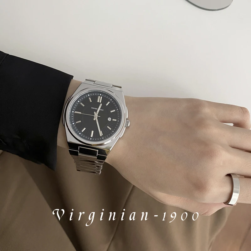 【Virginian1900】时尚简约日历防水高级感气质夜光男女士情侣手表