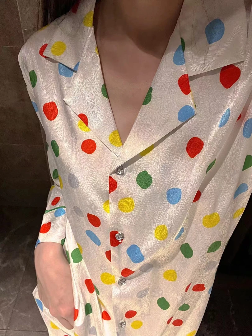 彩虹波点【FUENYOU家居服】轻奢设计师款睡衣高级家居服女套装休闲