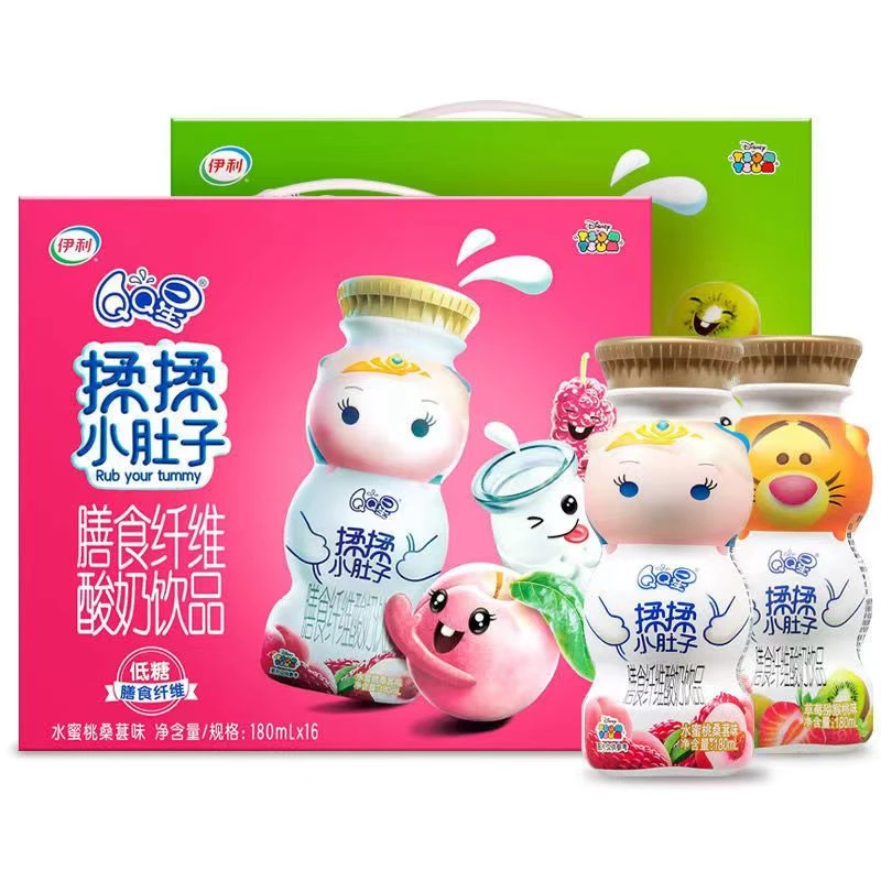 【喝到4月】QQ星儿童揉小肚水蜜桃桑葚草莓猕猴桃180ml*16瓶随机