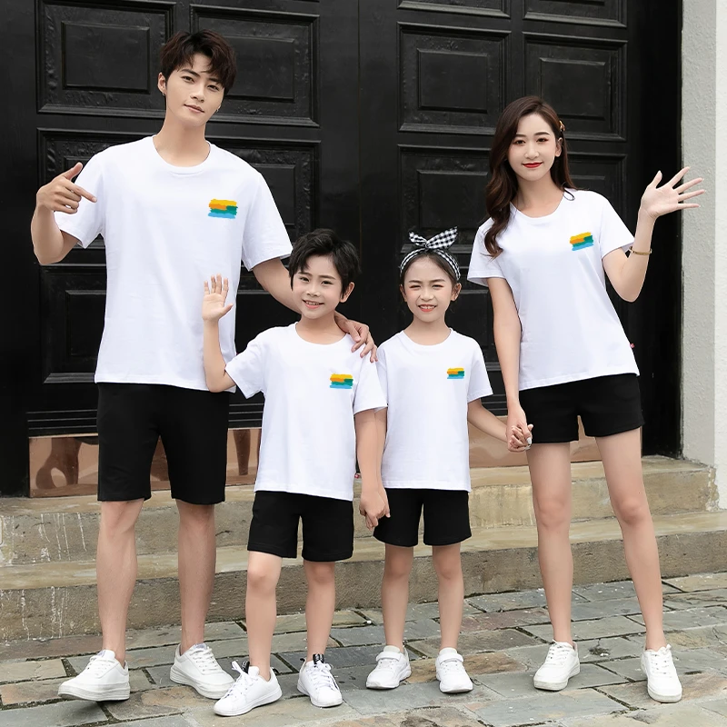 一家三口亲子装夏卡通t恤2025新款炸街母子装休闲母女家庭装短袖