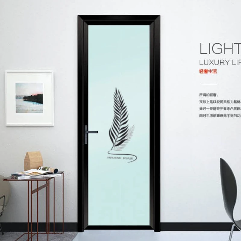 极简中窄漆花平开门卫生间门厨房门厕所门洗手间门钛镁合金玻璃门