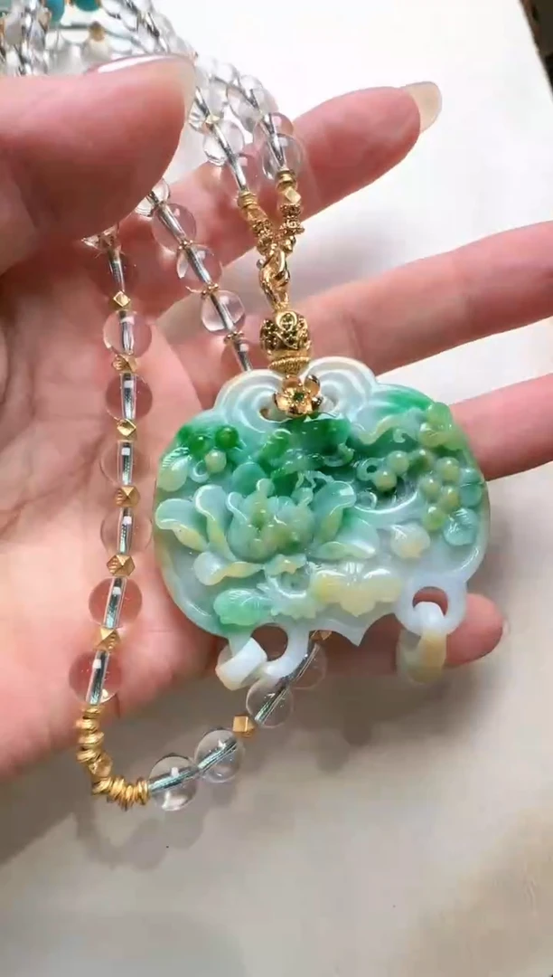 【闪购商品】翡翠颈饰银S925镶嵌国风