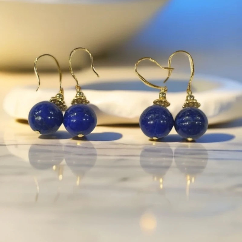 复古特色 青金石 925银镶嵌 耳坠（多样性发其一）