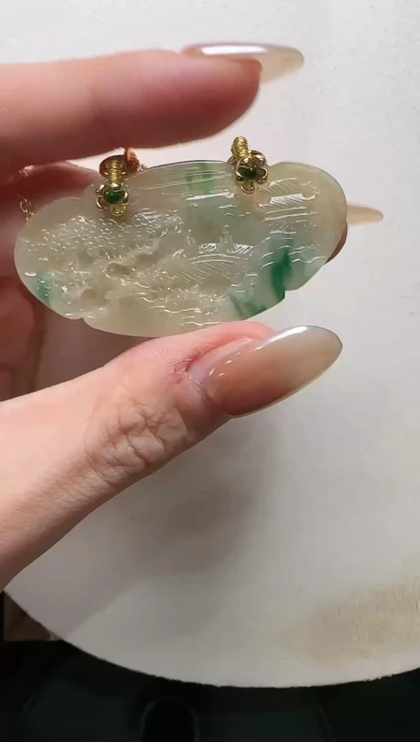 【闪购商品】翡翠颈饰银S925镶嵌国风