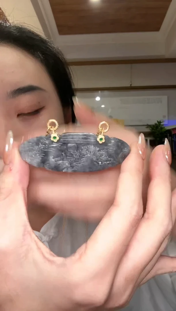 【闪购商品】翡翠颈饰银S925镶嵌国风