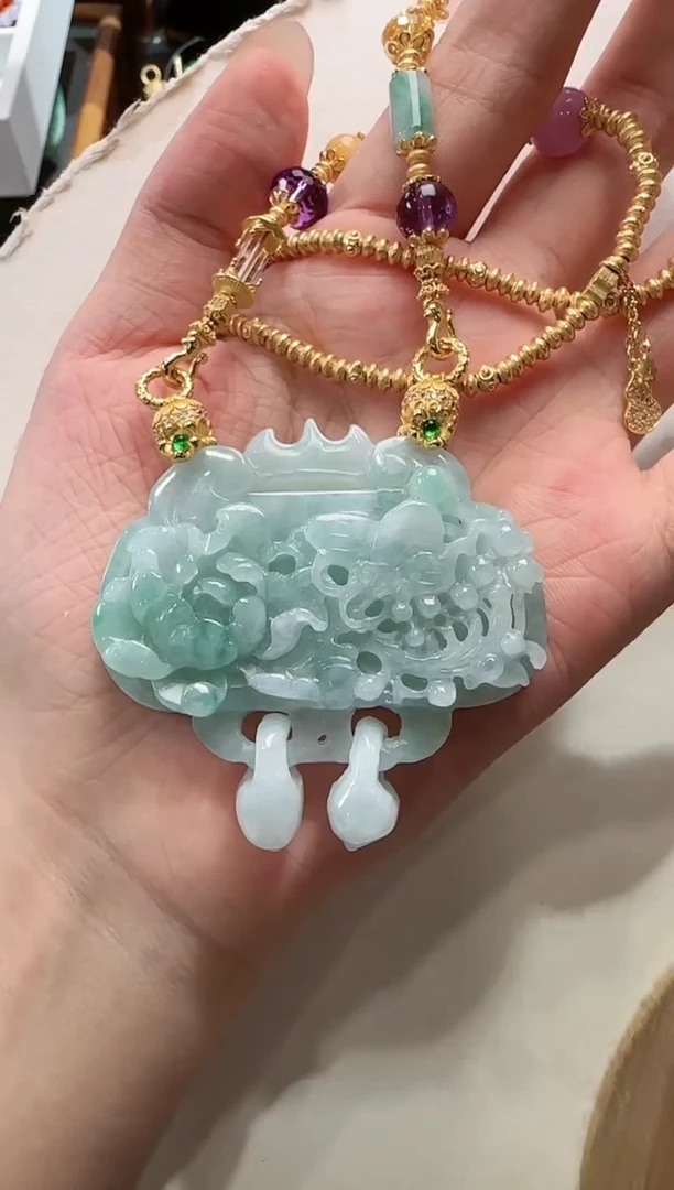 【闪购商品】翡翠颈饰银S925镶嵌国风