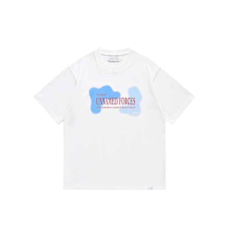 Unnamedforces 未知原力logo浮云云朵印花百搭T恤出游情侣短袖