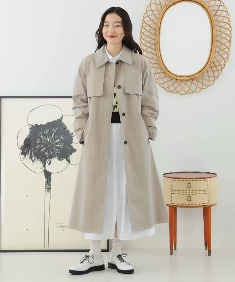 A307【朵拉外贸】be@ms长款风衣