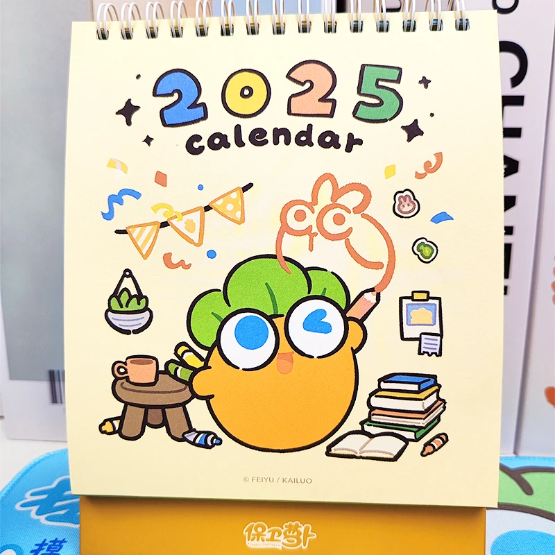 保卫萝卜阿波2025蛇年日历月历办公司桌面敲萌摆件