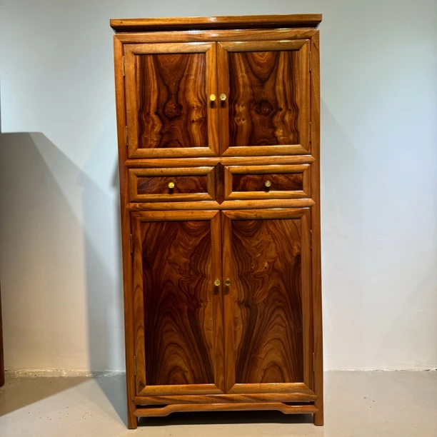 香樟木老料四门两斗柜，香樟木实木储物衣柜，古典新中式，明清古典