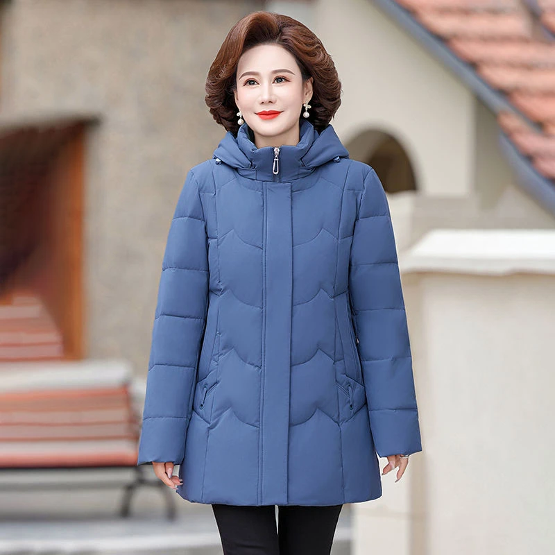 波司澄户外妈妈羽绒服女2023新款中长款50岁中老年加厚保暖洋气修