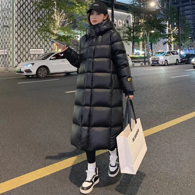 波司澄反季黑金白鹅绒羽绒服男女2023年中长款过膝宽松加厚韩版情