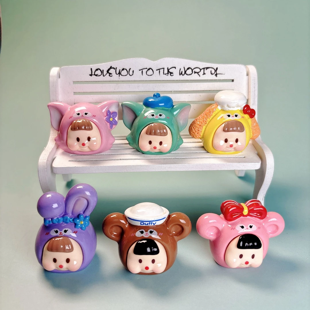 （直播拆一套6个款）新款卡通动物多妹DIY装饰手工立体摆件潮玩盲盒