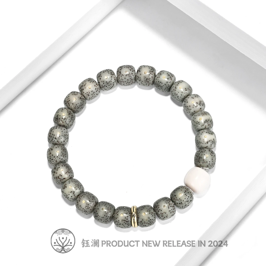 钰澜文玩【周周】星月菩提-正宗海南毛感料-10*9糯冰+猛犸牙搭配款