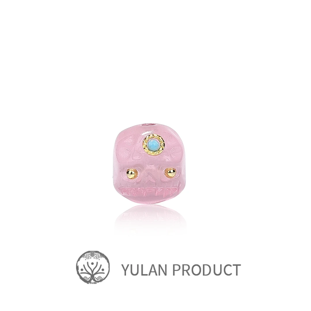 钰澜文玩雪巴琉璃呆10mm左右-隔珠腰珠手工简约可爱气质百搭