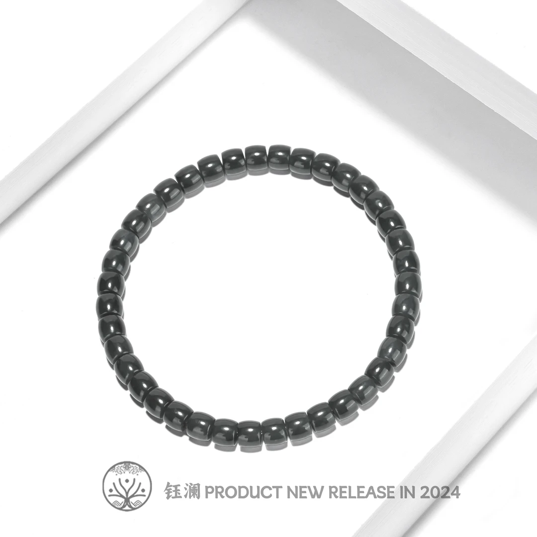 钰澜文玩天然A货翡翠-缅料乌鸡4.8~6mm-微瑕