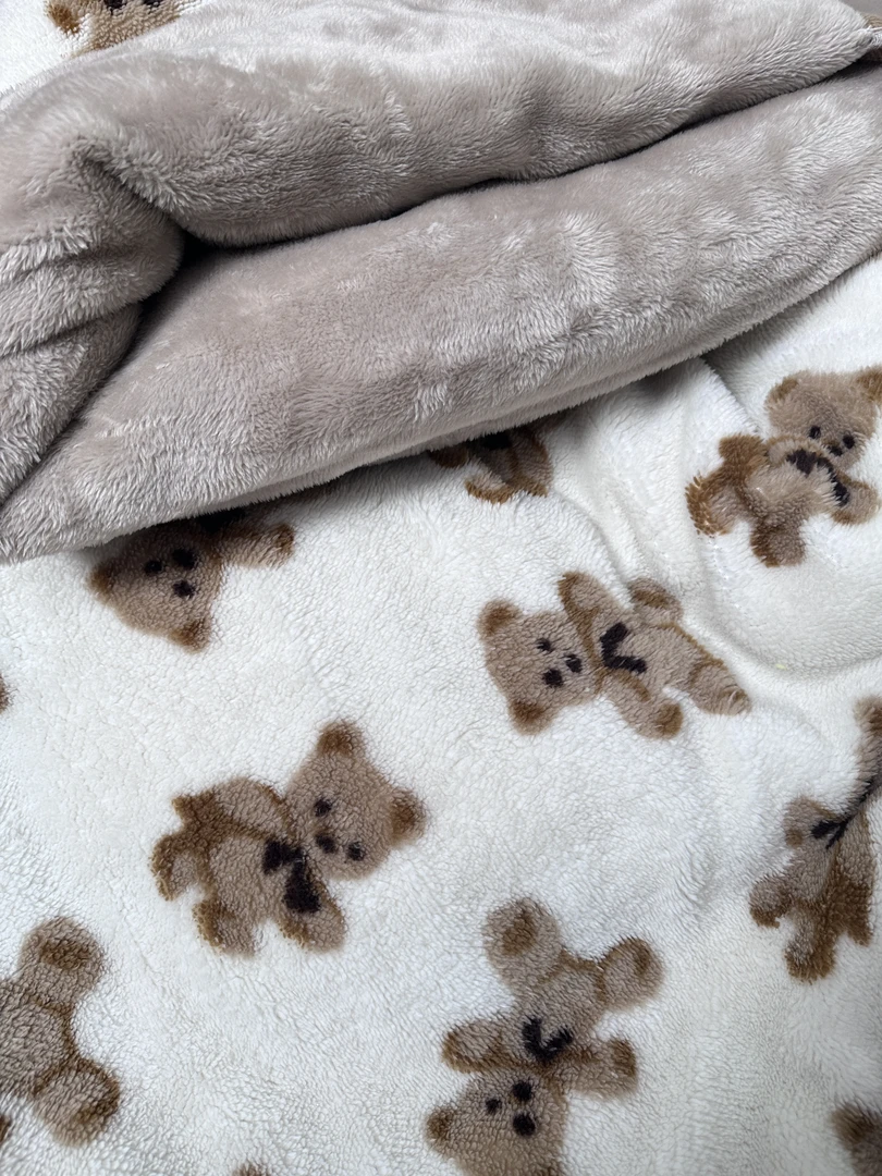 2.3米×2米【泰迪被尔】加厚冬被进口绒加绒印花奶绒被jan17*