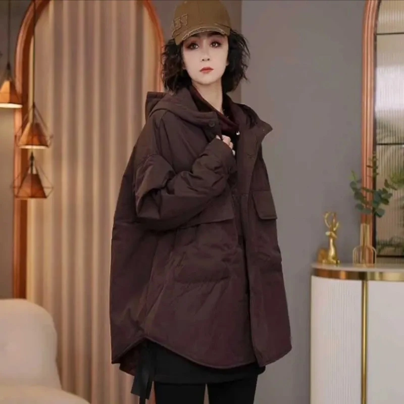2024秋冬新款加厚洋气韩版大口袋保暖短款棉服外套女冬季轻薄棉衣