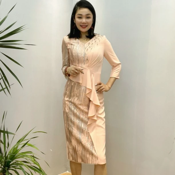 婚宴妈妈礼服高端晚宴会礼服日常可穿聚会礼服气质收腰轻奢连衣裙