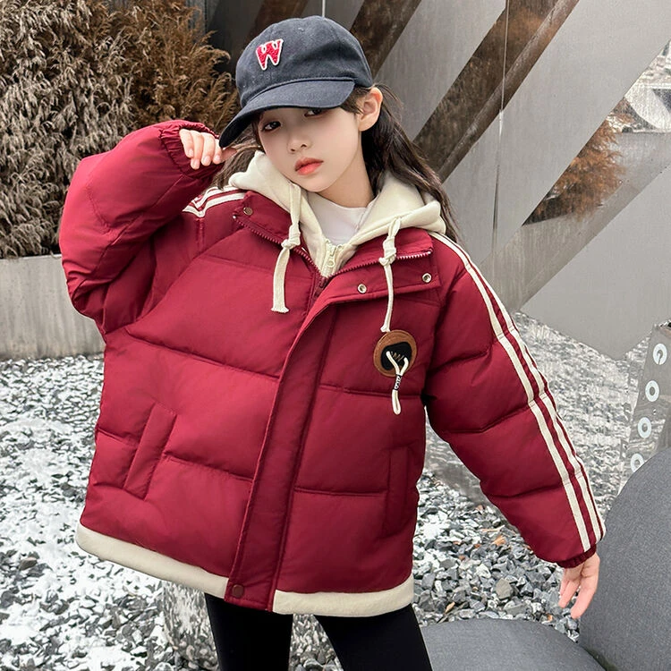 女童加厚2024棉服新款外套冬季中大童洋气儿童冬装棉衣秋冬
