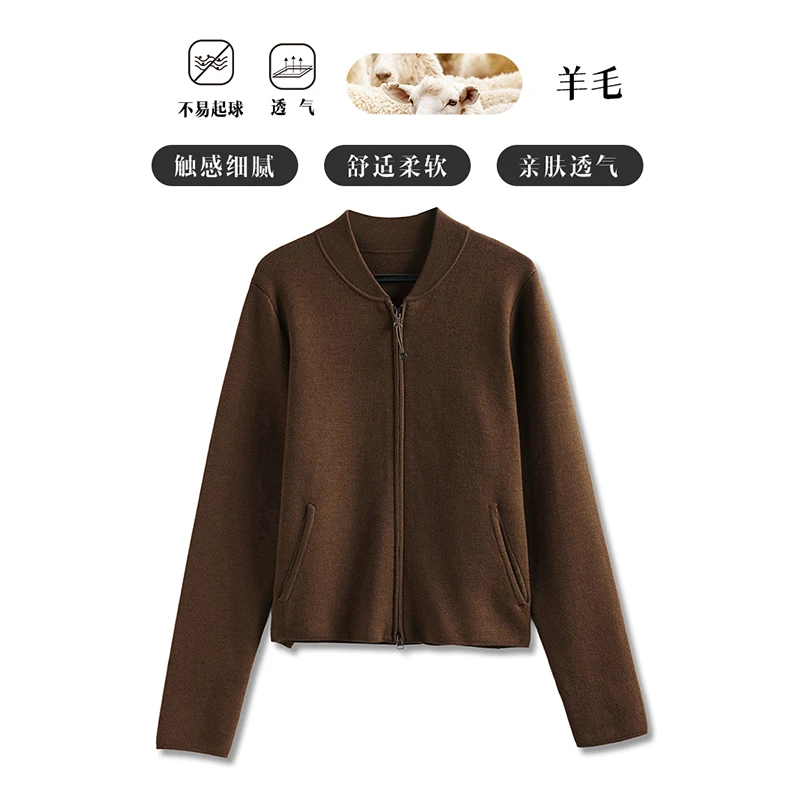 【直播专属】双股60支100%羊毛长袖针织外套51A080313