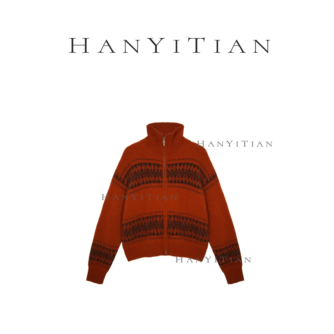 老板娘定制【多瑙河】浣熊百搭针织衫宽松秋冬毛衣复古女323652