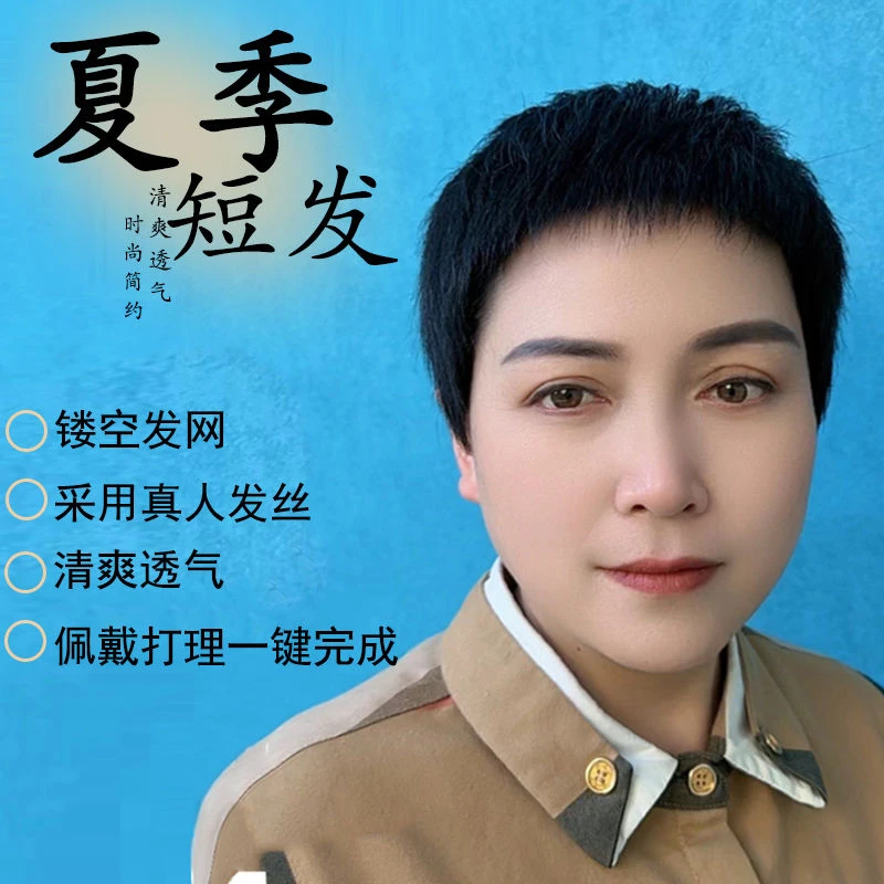 男士假发短发轻薄气质逼真头皮全真发品质全头套蓬松遮盖白发时尚