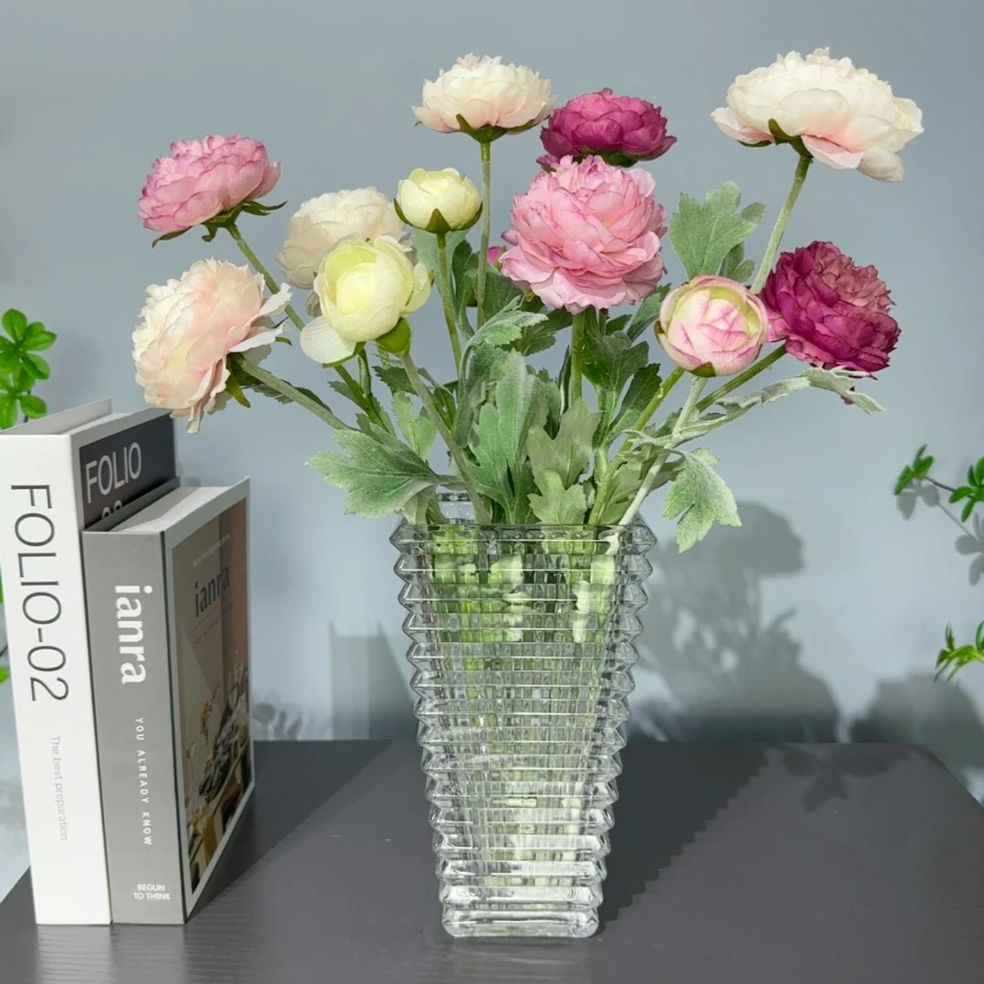 【花开富贵】高端植绒3头千姿露莲仿真花 简欧家居客厅装饰假花