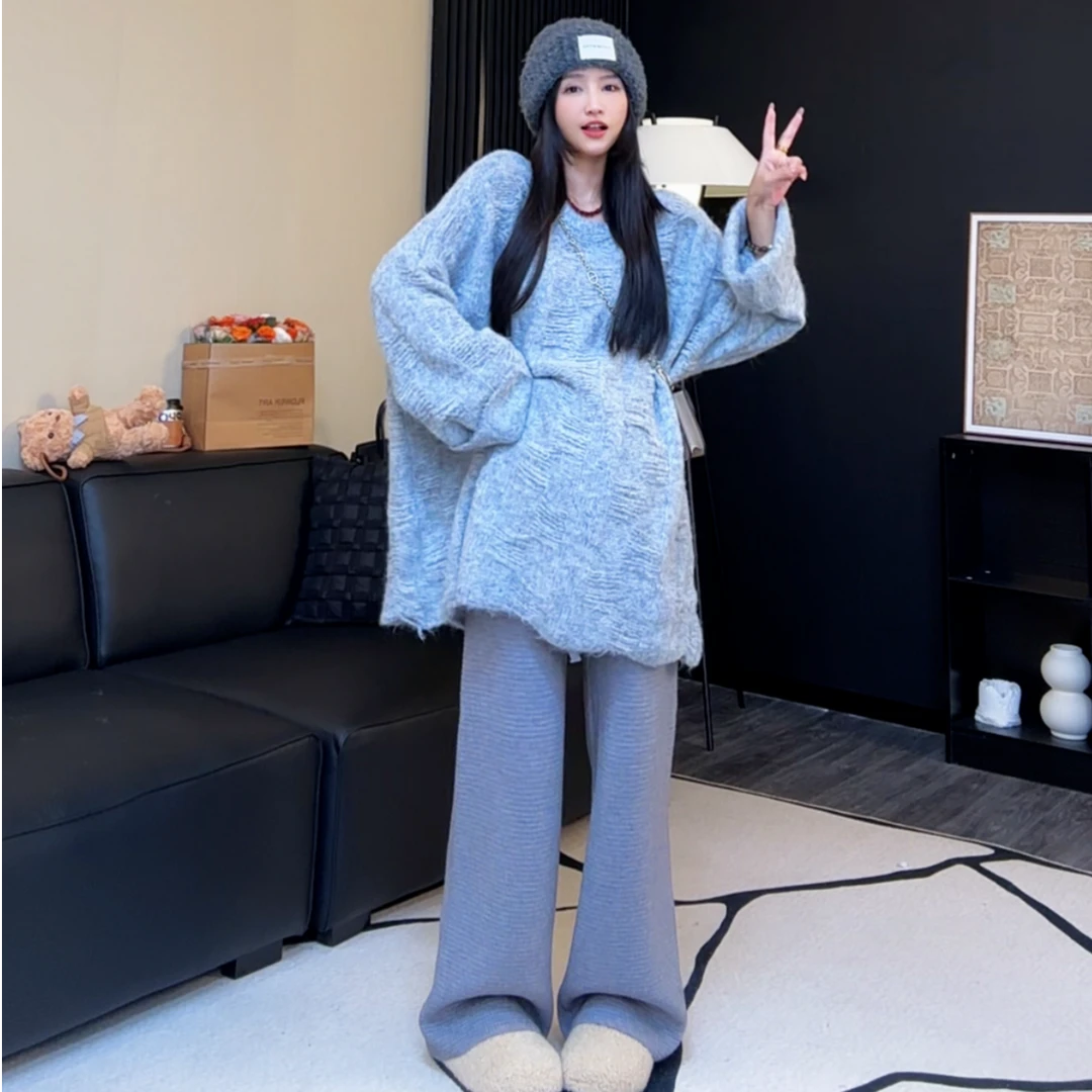 慵懒感软糯暗格宽松毛衣女毛衣