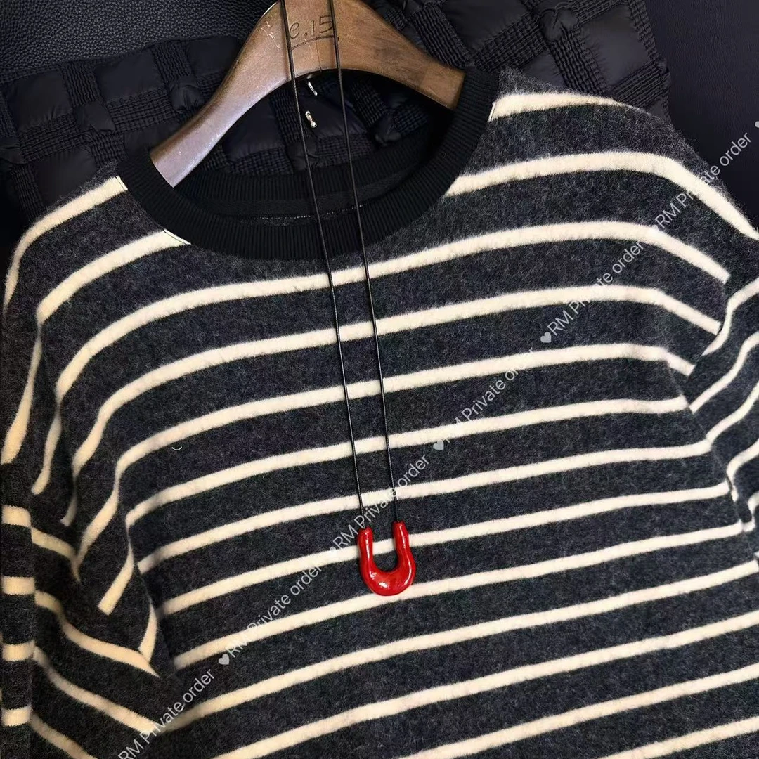 肉麻定制条纹长袖T恤