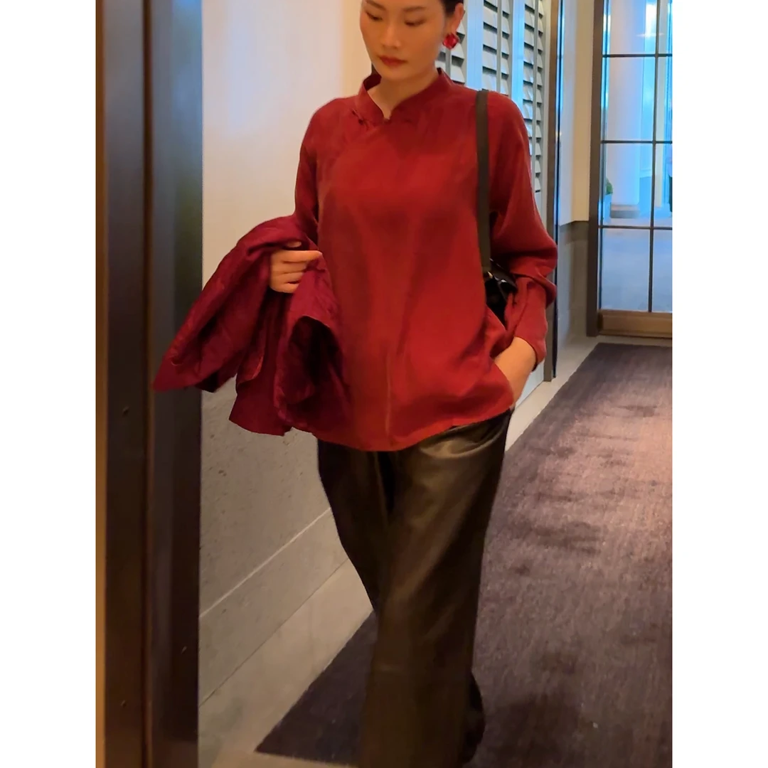 【吉娜王】「松雾晓妆」新中式国潮高档复古长袖衬衣