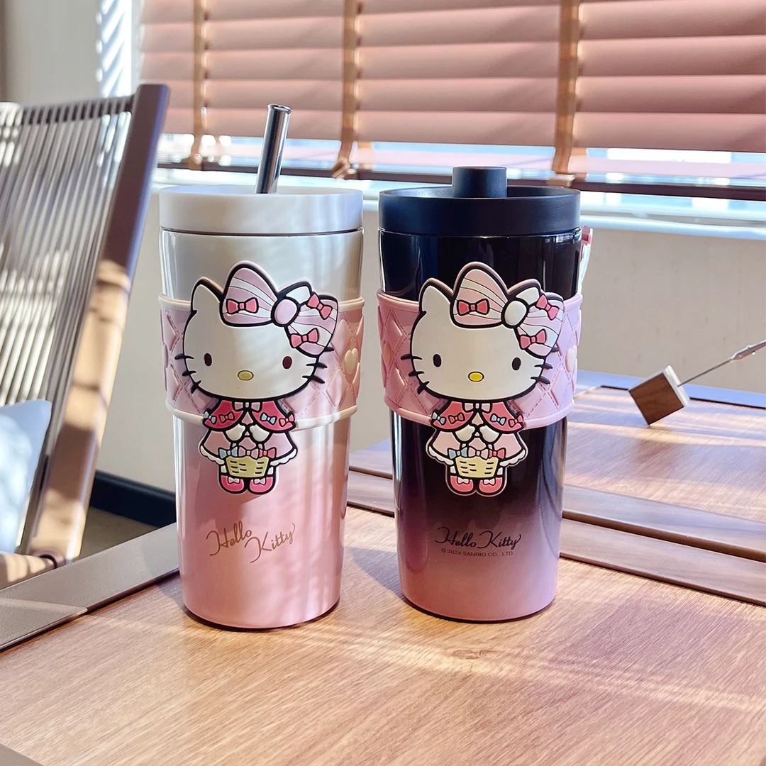 艾可思三丽鸥&草莓熊&宝可梦新尚吸管保温杯650mL上班族咖啡杯