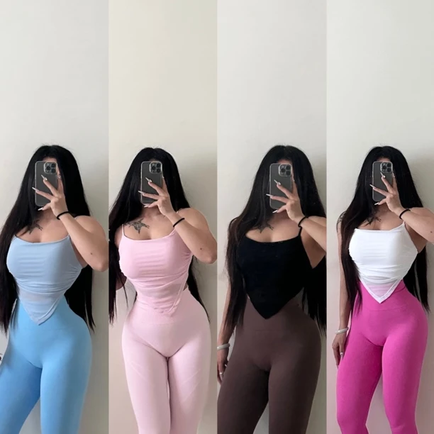 纯欲风设计感上衣女性感网纱吊带瑜伽背心带胸垫时尚外穿抹胸内衣