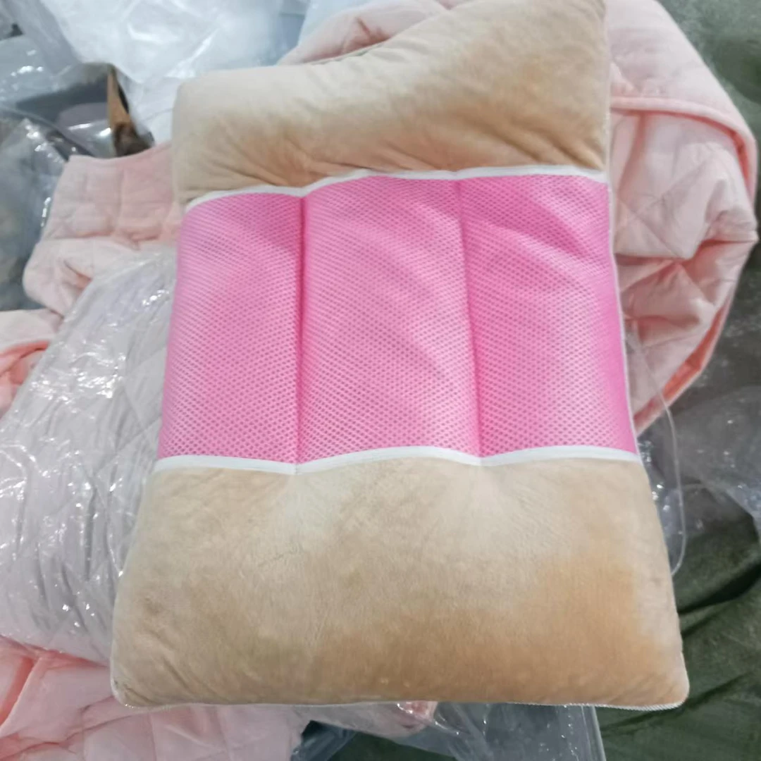 粉卡其拼接乳胶枕芯发 1个