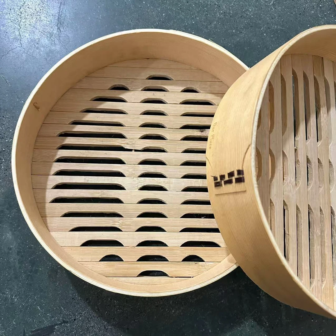 无盖原木色蒸笼直径28厨房烹饪发1套一个笼屉一双筷子15片垫子