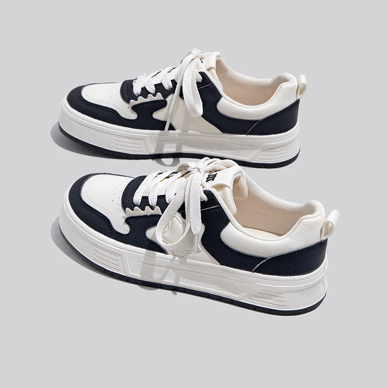 人本女鞋透气小白鞋女2024春季学生薄款休闲百搭厚底鞋运动板鞋子