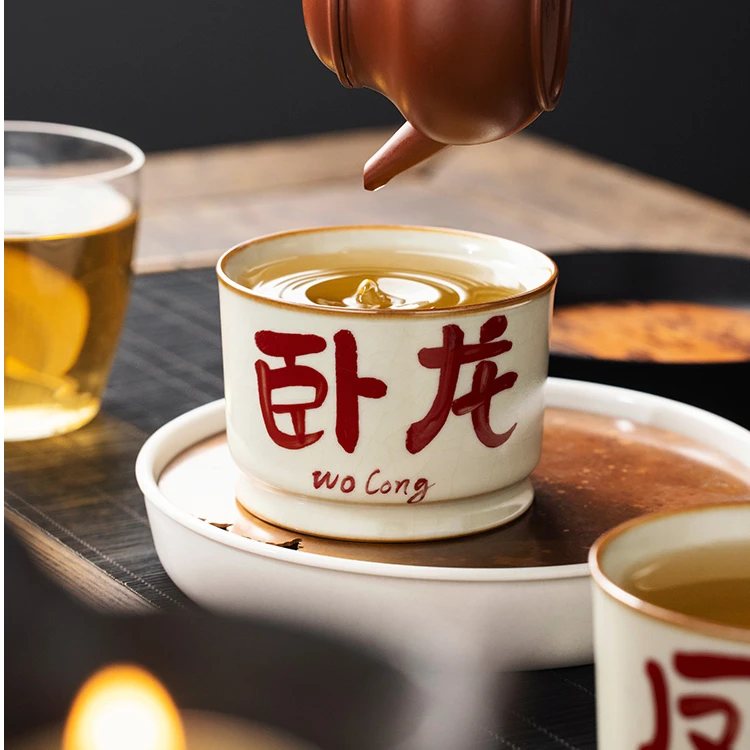 故宫文创卧龙凤雏茶杯主人杯情侣杯送同事朋友结婚定制生日礼物