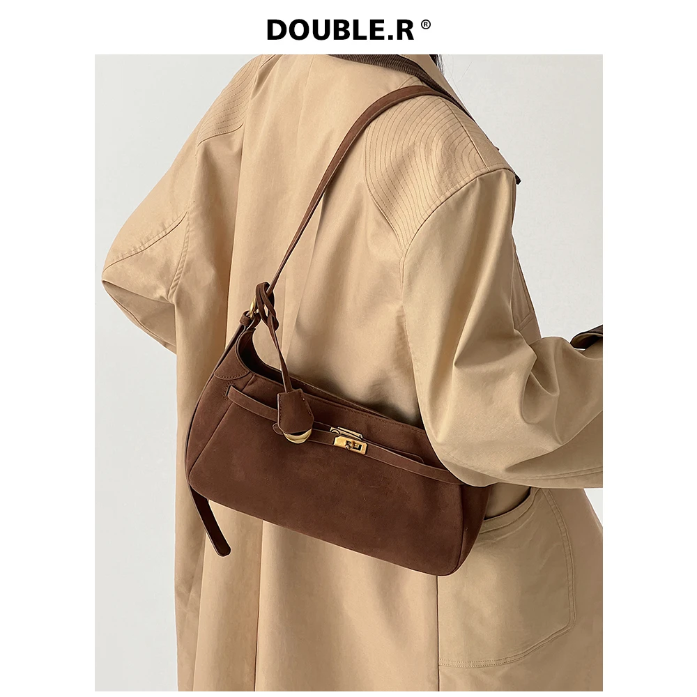 DOUBLE.R【秋了秋天】复古腋下托特包 2025新款包 单肩手提包斜挎包