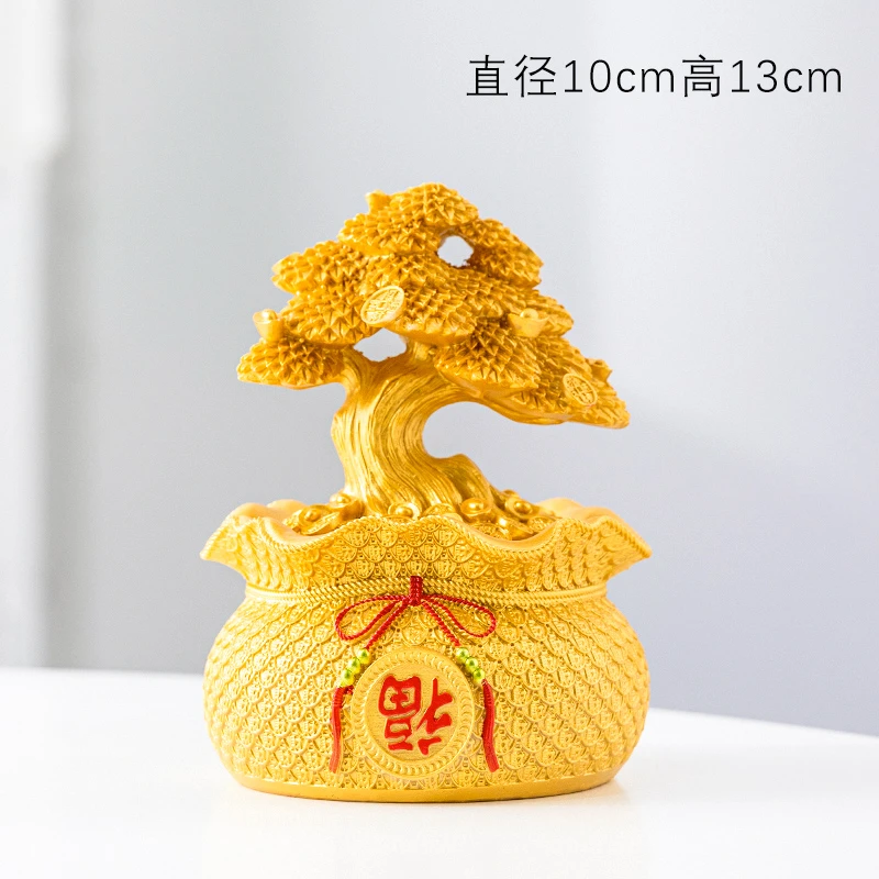 招财聚宝盆摆件客厅酒柜发财树存钱罐聚财装饰品店铺收银台开业礼